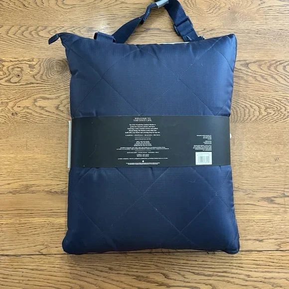 UGG Wanderlust Packable Sherpa Outdoor Travel Blanket 60'' x 72'' Navy Blue NEW! - Picture 3 of 4